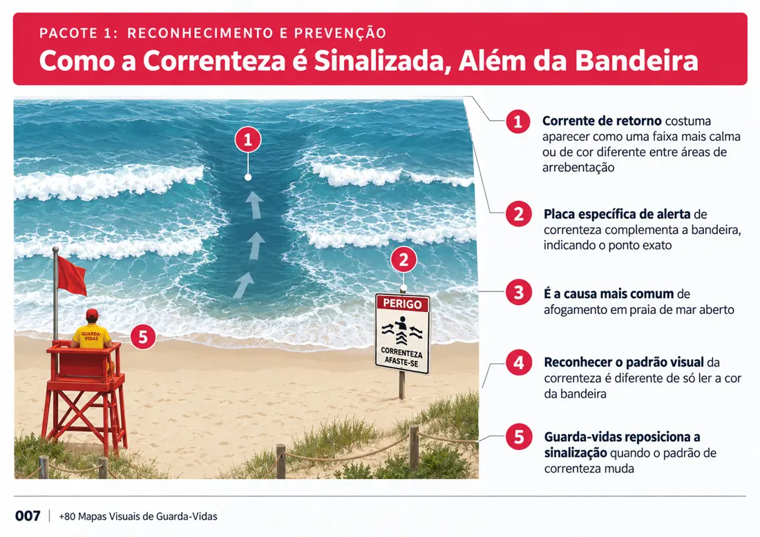 Mapa 007: Como a Correnteza é Sinalizada, Além da Bandeira