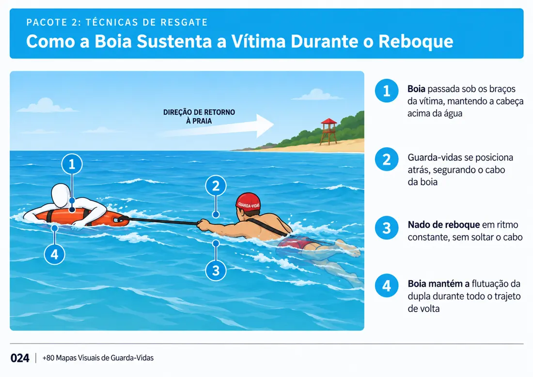 Mapa 024: Como a Boia Sustenta a Vítima Durante o Reboque