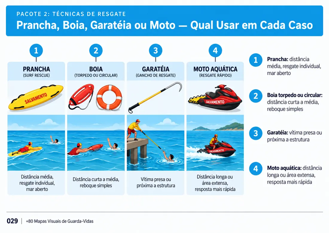 Mapa 029: Prancha, Boia, Garatéia ou Moto — Qual Usar em Cada Caso
