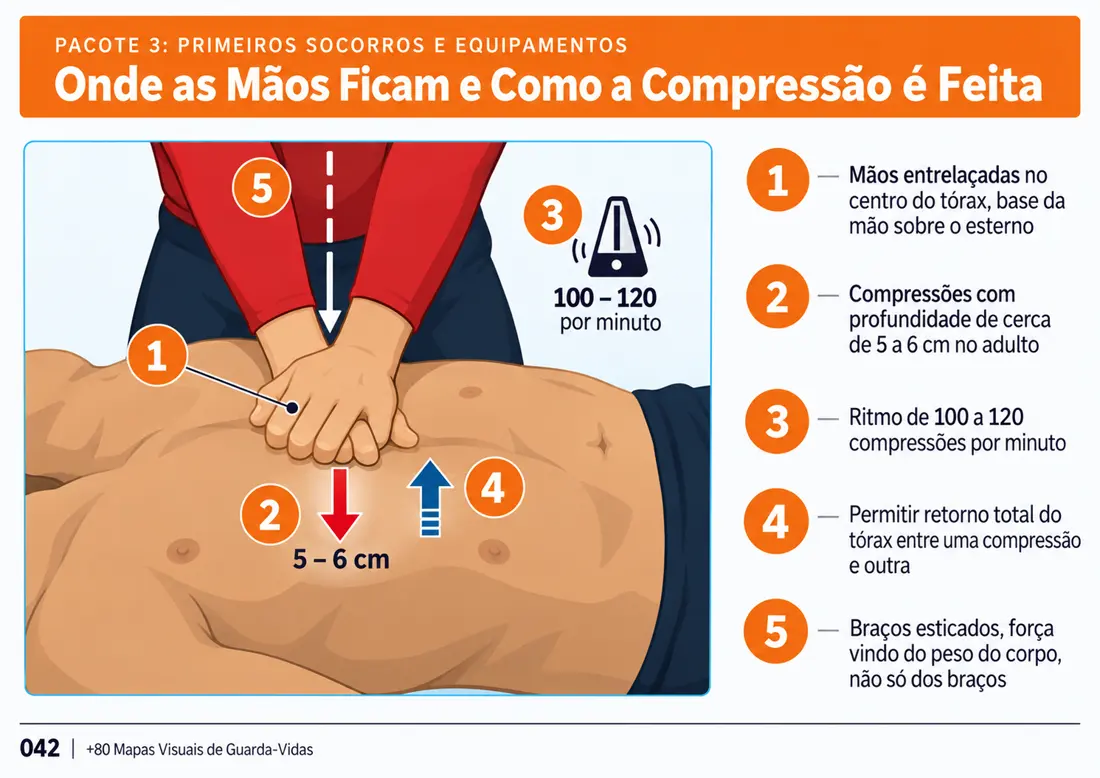 Mapa 042: Onde as Mãos Ficam e Como a Compressão é Feita