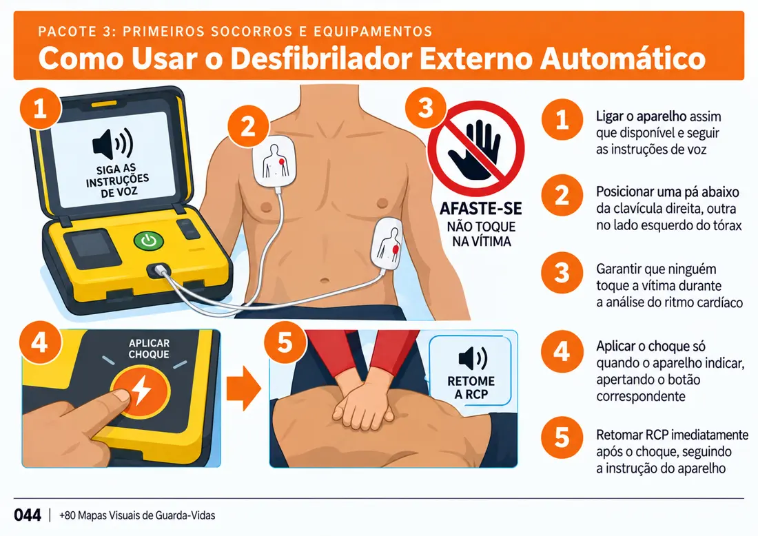 Mapa 044: Como Usar o Desfibrilador Externo Automático